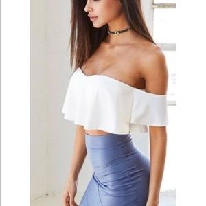 Tiger Mist white crop top